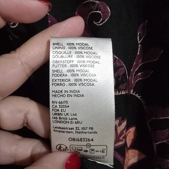 EUC Free People Black Floral Rosemary Printed Button-Down Midi Dress Size L - Picture 12 of 12